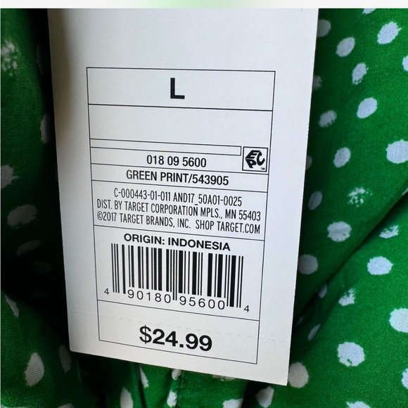 Green/white Polkadot Mini Dress - Picture 4 of 5